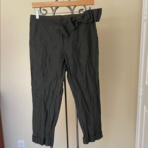 Women’s Dark Olive Green Pants with Bow Detail